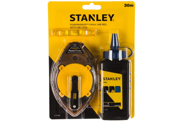 Набор из 3 предметов: шнуровка 30м, голубой краситель 115г, уровень Stanley 0-47-465 Набор из 3 предметов: шнуровка 30м, голубой краситель 115г, уровень Stanley 0-47-465