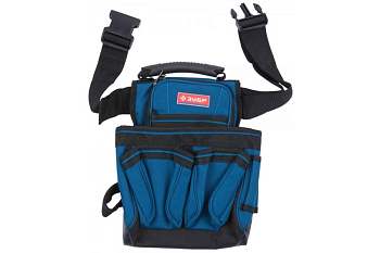 Поясной подсумок Зубр ЭКСПЕРТ держатель для молотка, дополнительная ручка для переноски, 7 карманов 38634