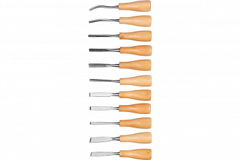 Набор фигурных стамесок DEXX "МИНИ" деревянная ручка, 11 шт 1834-H11_z01