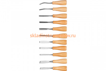 Набор фигурных стамесок DEXX "МИНИ" деревянная ручка, 11 шт 1834-H11_z01