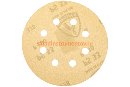 Круг шлифовальный на липучке для обработки красок, лаков и шпаклевок (125 мм; Р180; 8 отверстий) KLINGSPOR 147837