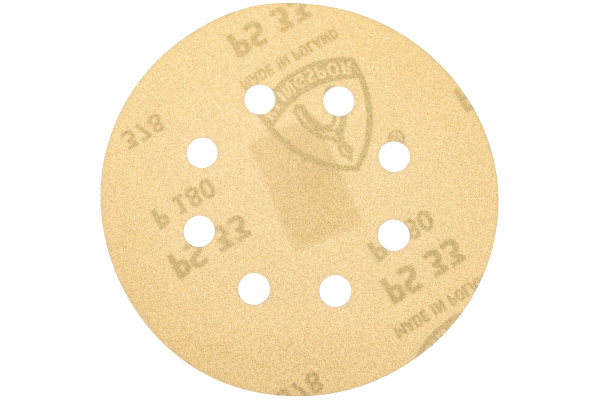 Круг шлифовальный на липучке для обработки красок, лаков и шпаклевок (125 мм; Р180; 8 отверстий) KLINGSPOR 147837