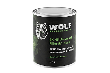 Наполнитель Wolf 2К HS универсальный, 5:1, чёрный, 1 л 117.1002