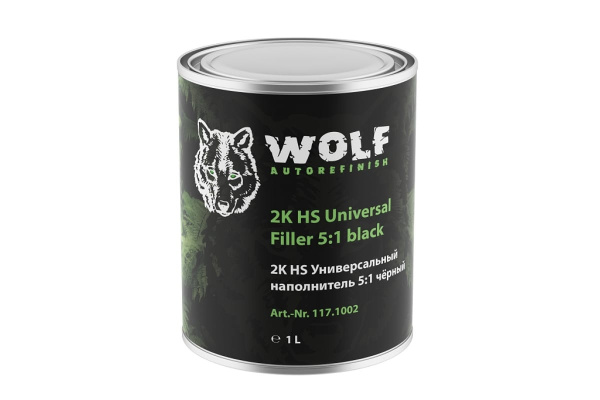 Наполнитель Wolf 2К HS универсальный, 5:1, чёрный, 1 л 117.1002