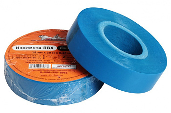 Изолента Airline ПВХ, синяя, 19мм х 20м AIT-P-20