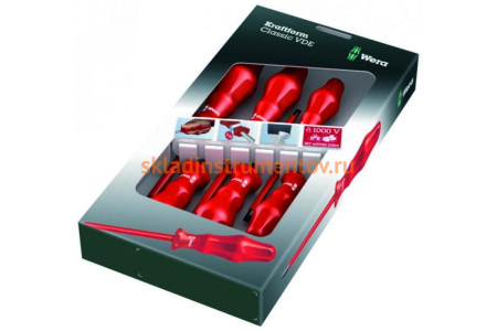Набор диэлектрических отверток 1000 V 1760i/65i/6 SATZ 6TLG / 6 PCS WERA WE-031283