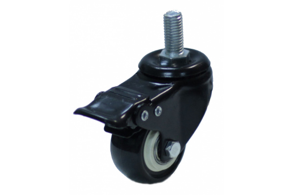 Колесо черная резина болтовое крепление М10 с тормозом 50 мм MFK-TORG 4064050 М10