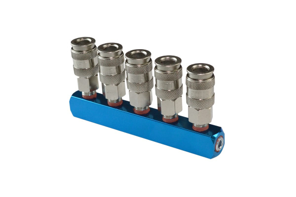 Разветвитель пневматический (1/4"F; 5 выходов рапид EURO) WIEDERKRAFT WDK-85MX