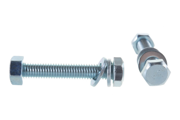 Болт с шестигранной головкой в комплекте с гайкой, шайбой, шайбой пружинной, ЗУБР, МАСТЕР, 303436-08-050