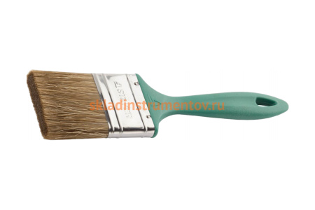 Плоская кисть STAYER Lasur Euro смешанная натуральная и искусственная щетина пластмассовая ручка 50 мм 01081-50