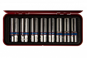 Набор шестигранных глубоких торцевых головок 3/8", 10-19мм, 8шт KING TONY 3508MR