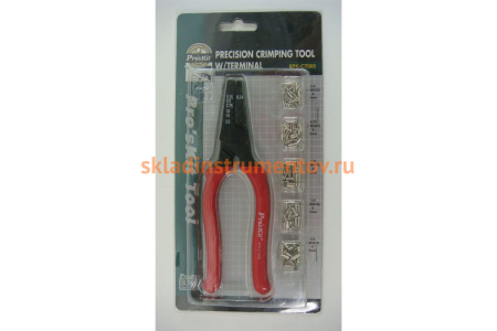 Клещи для обжима неизолированных клемм в комплекте с клеммами ProsKit 8PK-CT005 150 шт. С00036253