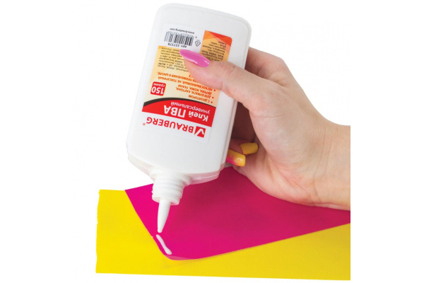 Клей ПВА BRAUBERG бумага, картон, дерево, 150 г 227378