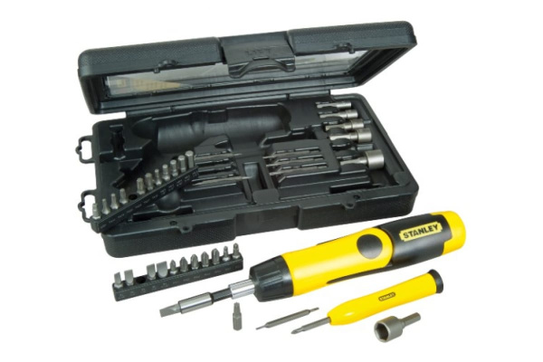 Отвертка со вставками 38 предметов в футляре Stanley 0-63-038