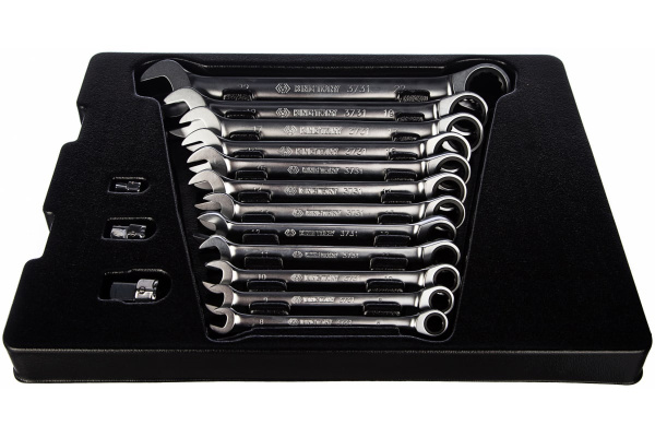 Набор трещоточных комбинированных ключей (ложемент, 15 предметов) KING TONY 9-10115MR