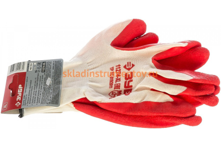 Садовые перчатки Зубр тонкие, с рельефным латексным покрытием, размер 8/M 11274-M