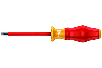 Отвертка диэлектрическая Wera, VDE, SL 0.8х4.0х100 мм, WE-031583
