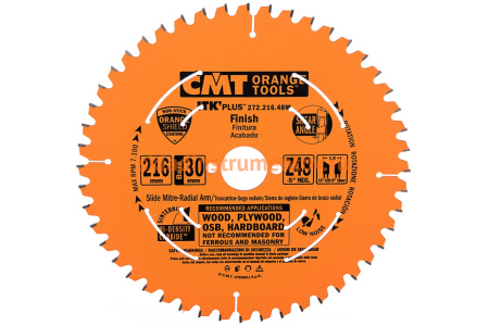 Диск пильный по дереву (216х30х1,8/1,2 мм; Z48) CMT 272.216.48M