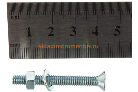 Винт ЗУБР DIN965 в комплекте с гайкой DIN934 12 шт 303456-05-040