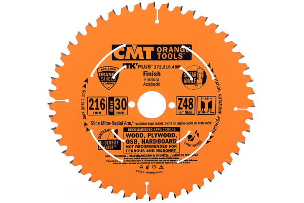 Диск пильный по дереву (216х30х1,8/1,2 мм; Z48) CMT 272.216.48M