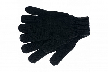 Трикотажные перчатки с двойной манжетой СИБРТЕХ, акрил, чёрные 68671