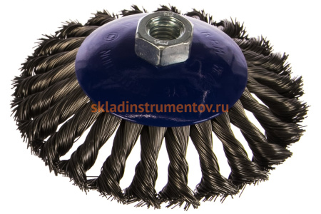 Кордщетка радиальная с наклоном витая (125 мм; М14) ПРАКТИКА 032-508