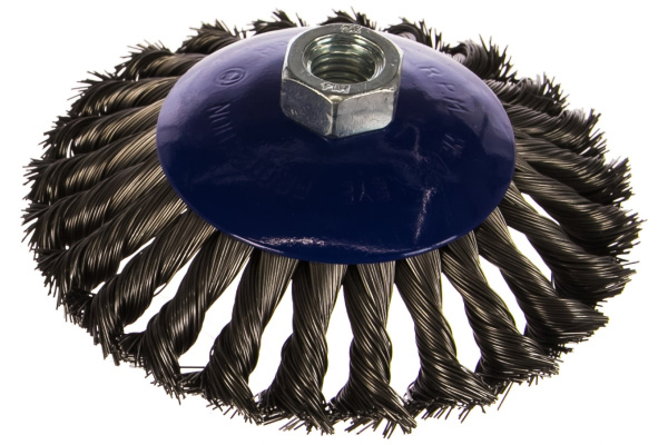 Кордщетка радиальная с наклоном витая (125 мм; М14) ПРАКТИКА 032-508