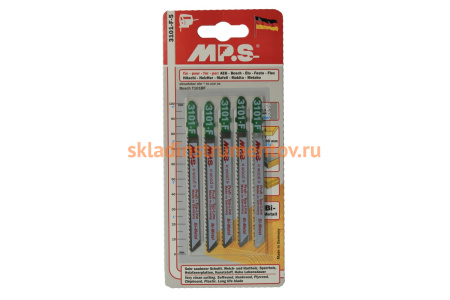 Пилки по древесине, ДСП, фанере, пластмассе Т101В bi-metall (100х75х2.5 мм; 5 шт.) MPS 3101-F