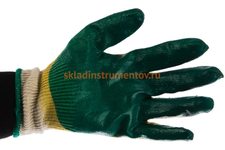 Перчатки трикотажные с двойной обливной ладонью из латекса (размер L-XL) "МАСТЕР" ЗУБР 11459-XL
