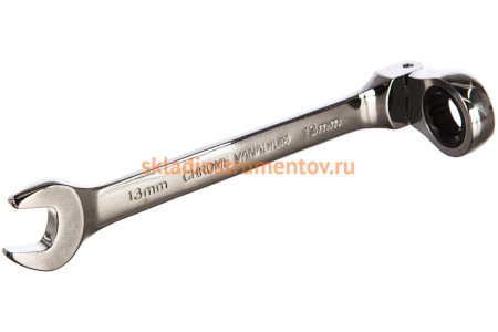 Комбинированный трещоточный шарнирный ключ 13мм ЭВРИКА ER-61013H