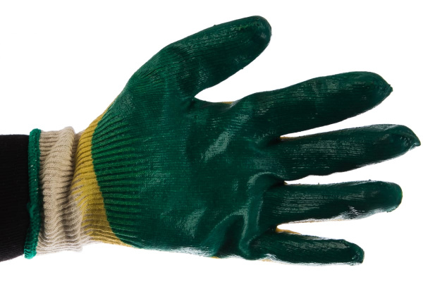 Перчатки трикотажные с двойной обливной ладонью из латекса (размер L-XL) "МАСТЕР" ЗУБР 11459-XL