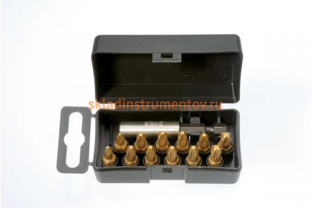 Набор бит PZ/PH TiN с держателем бит в кейсе, 13 шт. Felo 02291076