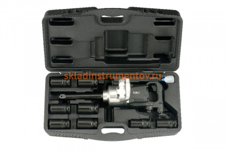 Пневмогайковерт с набором высоких ударных головок 27-41 мм FORCE 10 предметов 8091D