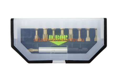 Набор бит TiN-half 10 шт с магнитным держателем D.BOR D-SET-10A-1-TIN