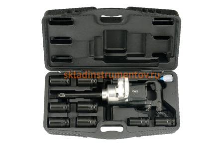 Пневмогайковерт с набором высоких ударных головок 27-41 мм FORCE 10 предметов 8091D