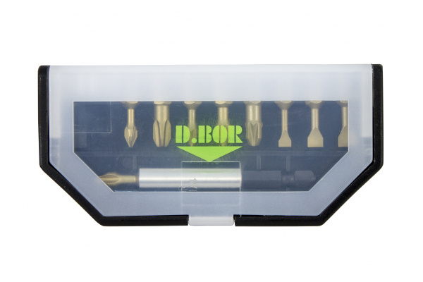 Набор бит TiN-half 10 шт с магнитным держателем D.BOR D-SET-10A-1-TIN
