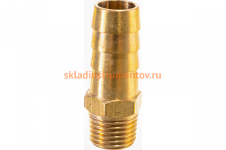 Штуцер пневматический (1/4"M - елочка 12 мм) ЭВРИКА ER-MH04/08