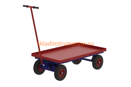 Тележка RUSKLAD платформенная, с поворотной осью ТПО 7 (800x1400x50) с литыми колёсами Тележка RUSKLAD платформенная, с поворотной осью ТПО 7 (800x1400x50) с литыми колёсами
