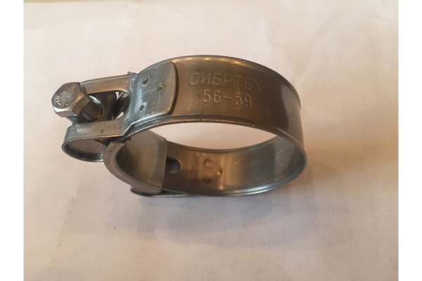 Металлические хомуты СИБРТЕХ, силовые, 56-59мм, ширина 20мм, шарнирный, W4, 2шт 475433