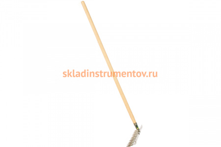 Витые грабли СИБРТЕХ 14 зубьев, 340 мм, нержавеющая сталь, с черенком 61760