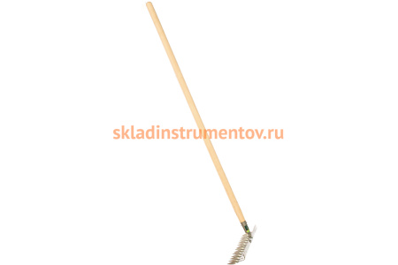 Витые грабли СИБРТЕХ 14 зубьев, 340 мм, нержавеющая сталь, с черенком 61760