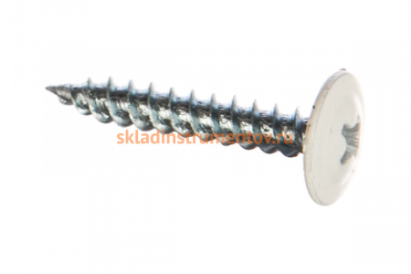 Саморезы с прессшайбой по листовому металлу до 0,9 мм Зубр RAL-9003, PH2 4,2х25 мм 400шт 300191-42-025-9003