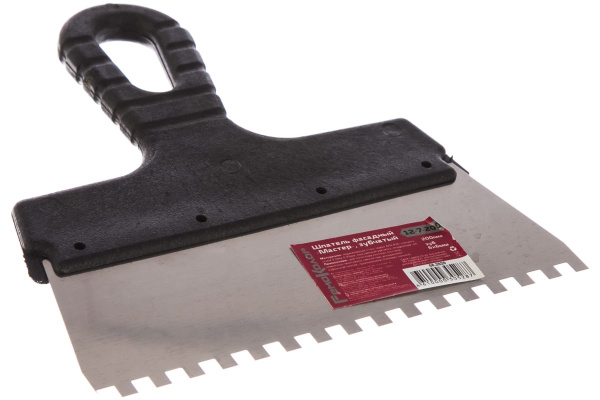 Фасадный зубчатый шпатель (200 мм, зуб.6x6 мм) РемоКолор Мастер 12-7-200