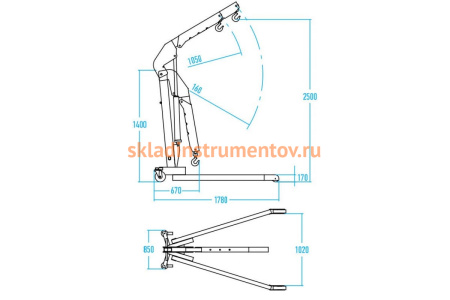 Складной гидравлический кран 2 т NORDBERG N3720