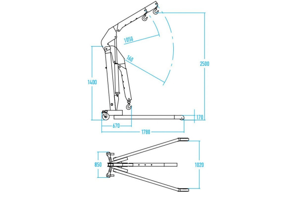 Складной гидравлический кран 2 т NORDBERG N3720