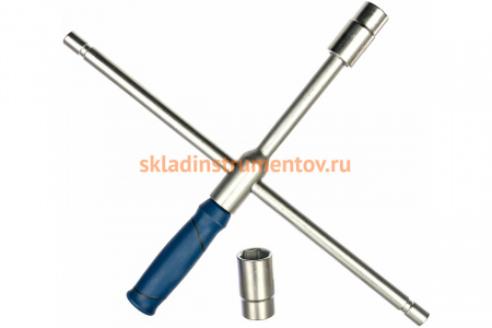 Баллонный складной ключ 17, 19, 21, 23 мм, 1/2, CR-V, чехол КОБАЛЬТ 242-618