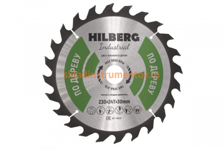 Диск пильный Industrial Дерево (230x30 мм; 24Т) Hilberg HW230