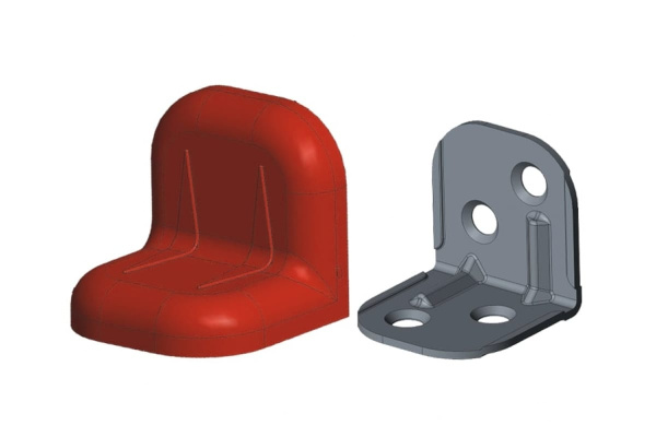 Уголок с заглушкой MFK-TORG 24х24х25х1.2 красное дерево 3 24 24 3