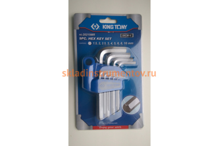 Набор Г-образных шестигранников 1.5-10мм, 9шт KING TONY 20219MR