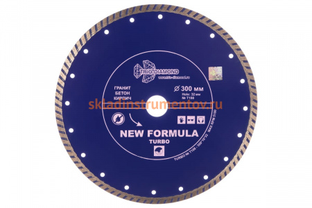 Диск алмазный отрезной Турбо New Formula (300х32 мм) TRIO-DIAMOND T108